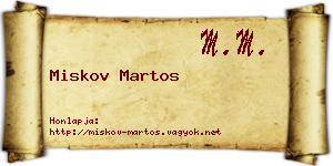 Miskov Martos névjegykártya